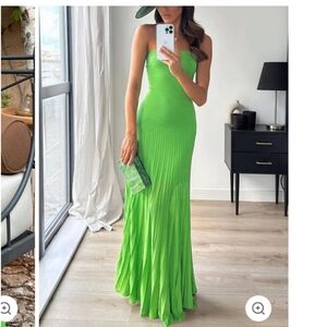 Elegant Green Strapless Dress